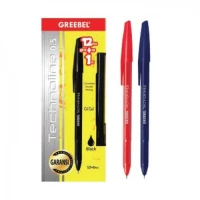 Pulpen Greebel Ballpen Technoline Ukuran 0.5mm Warna: Hitam, Biru, Merah